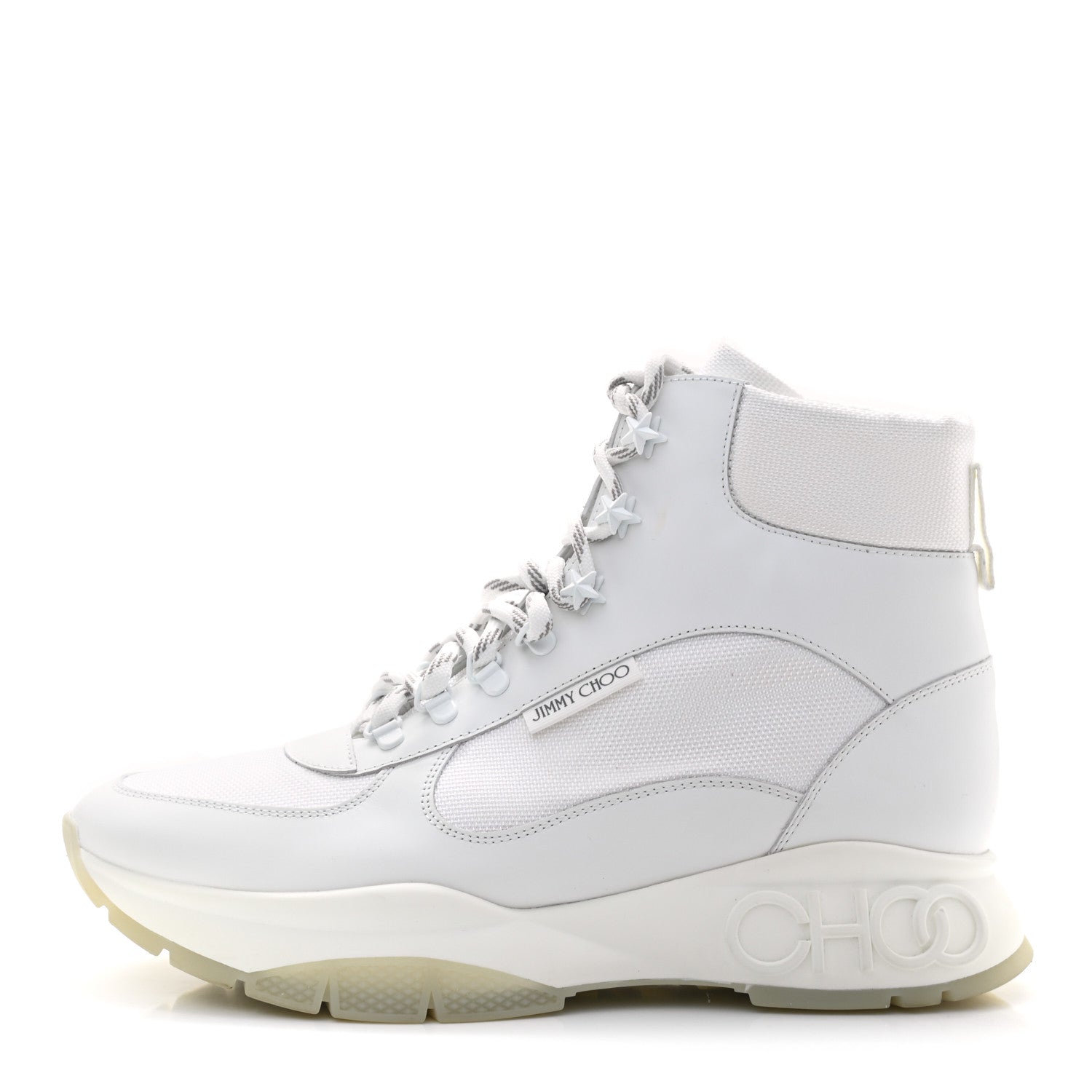 Jimmy Choo Calfskin Mesh Inca Platform Hiking Boots 43 White 1 of 10