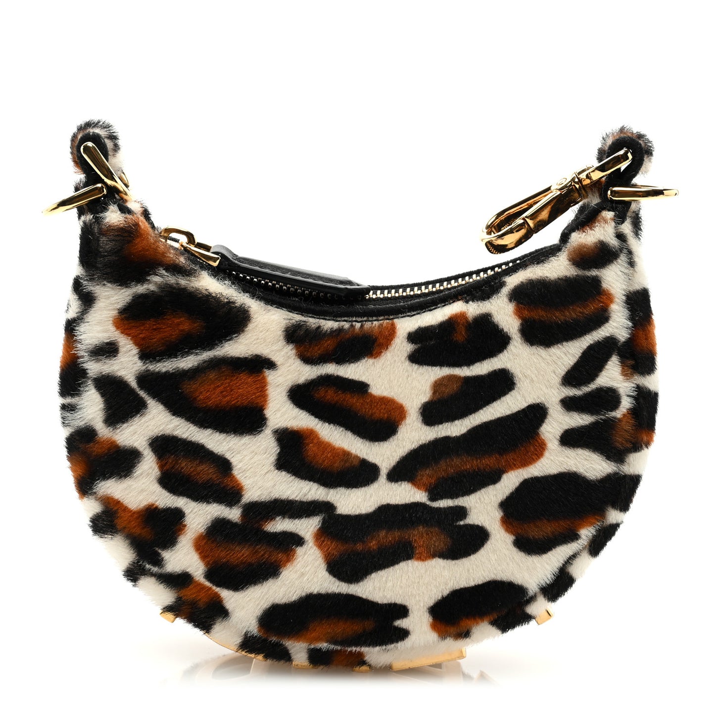 Sheepskin Vitello Grace Pony Hair Ocelot Nano Fendigraphy Hobo Charm Multicolor Black