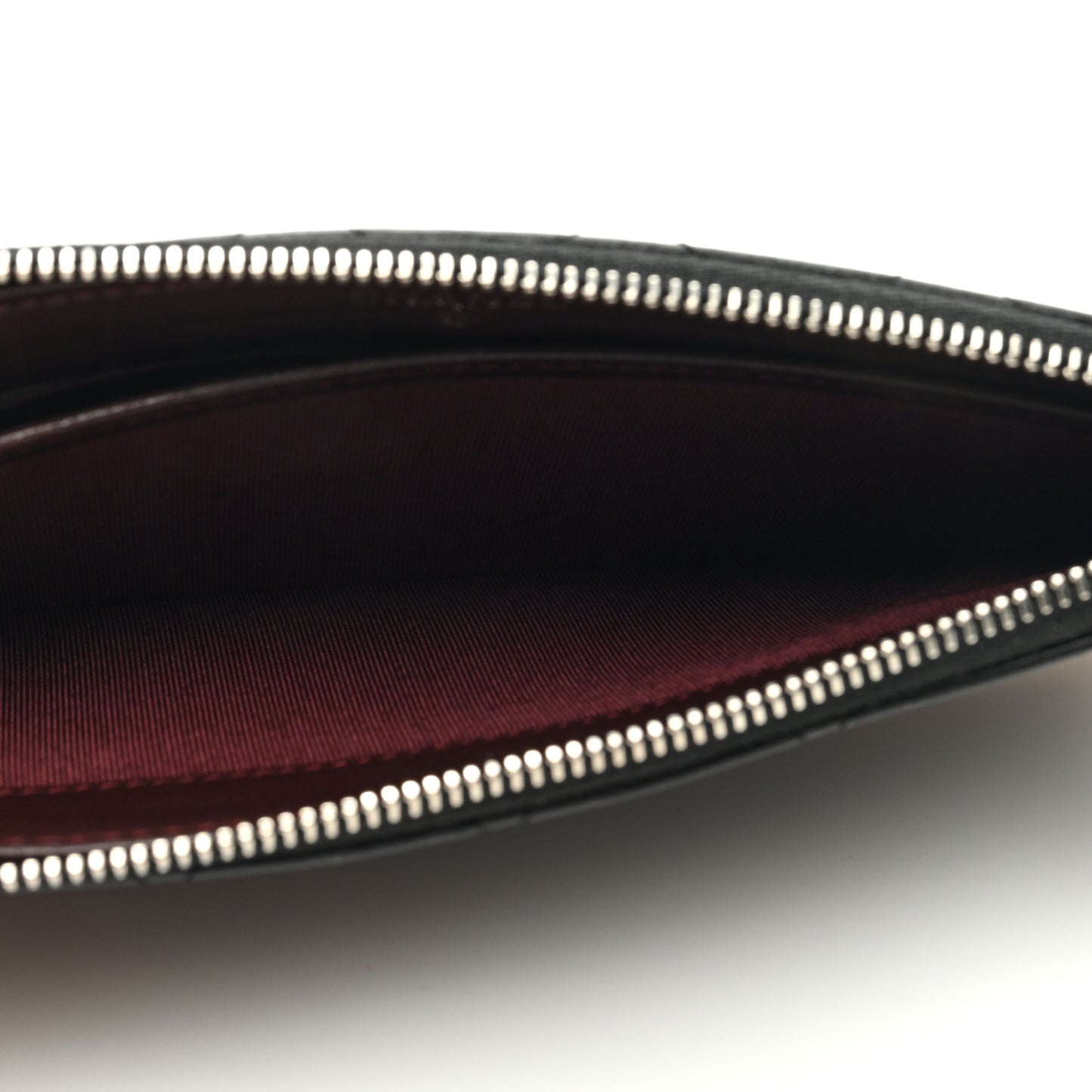 Lambskin Quilted Zip Pouch Black