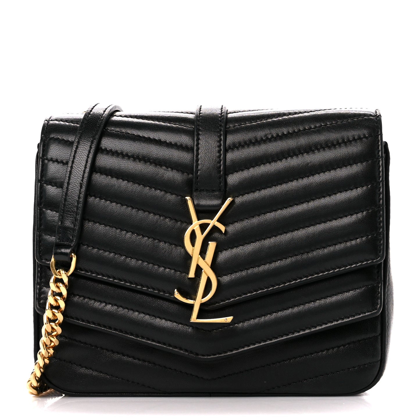 Lambskin Matelasse Chevron Monogram Small Sulpice Bag Black