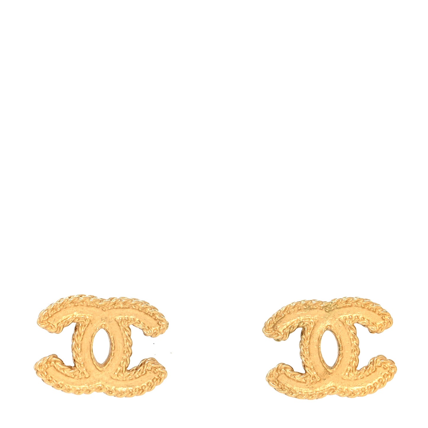 Metal CC Rope Earrings Matte Gold