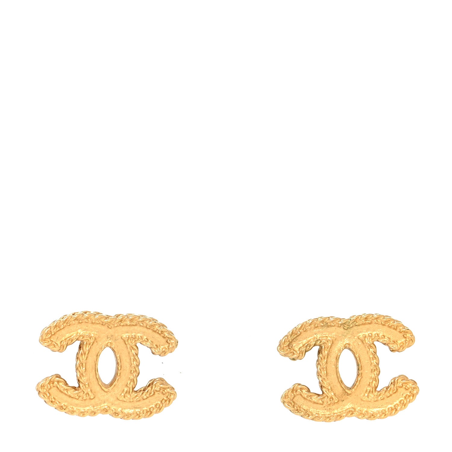 Chanel Metal CC Rope Earrings Matte Gold 1 of 4