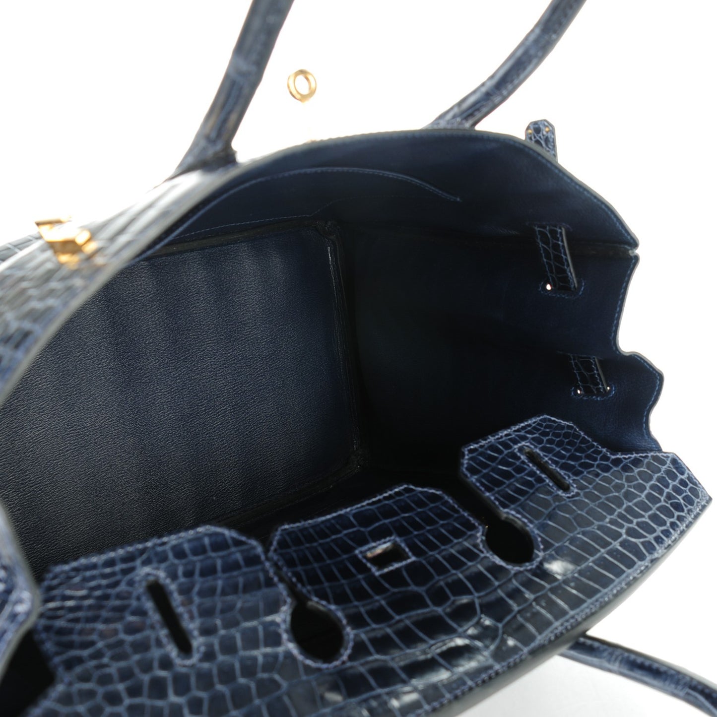 Shiny Porosus Crocodile Birkin 35 Bleu Abysse