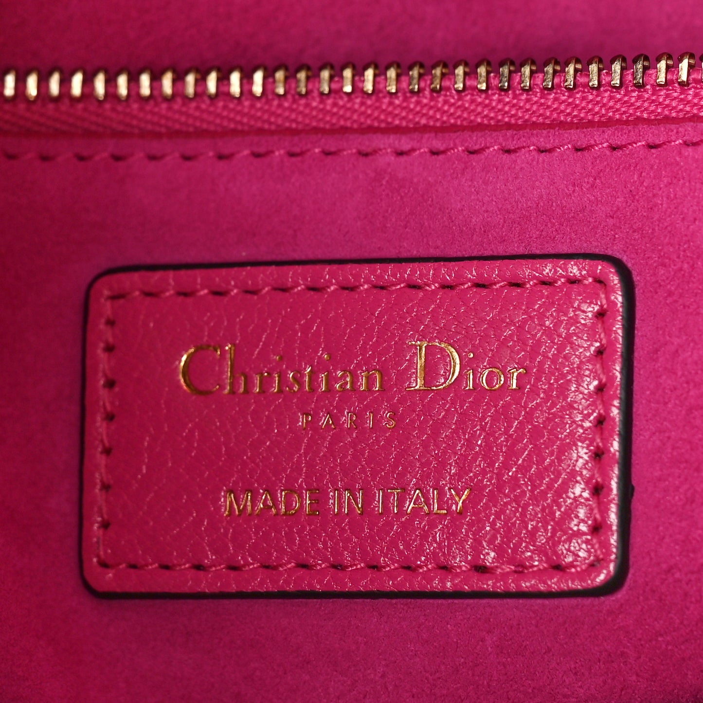 Goatskin Cannage Medium Lady Dior Fuchsia