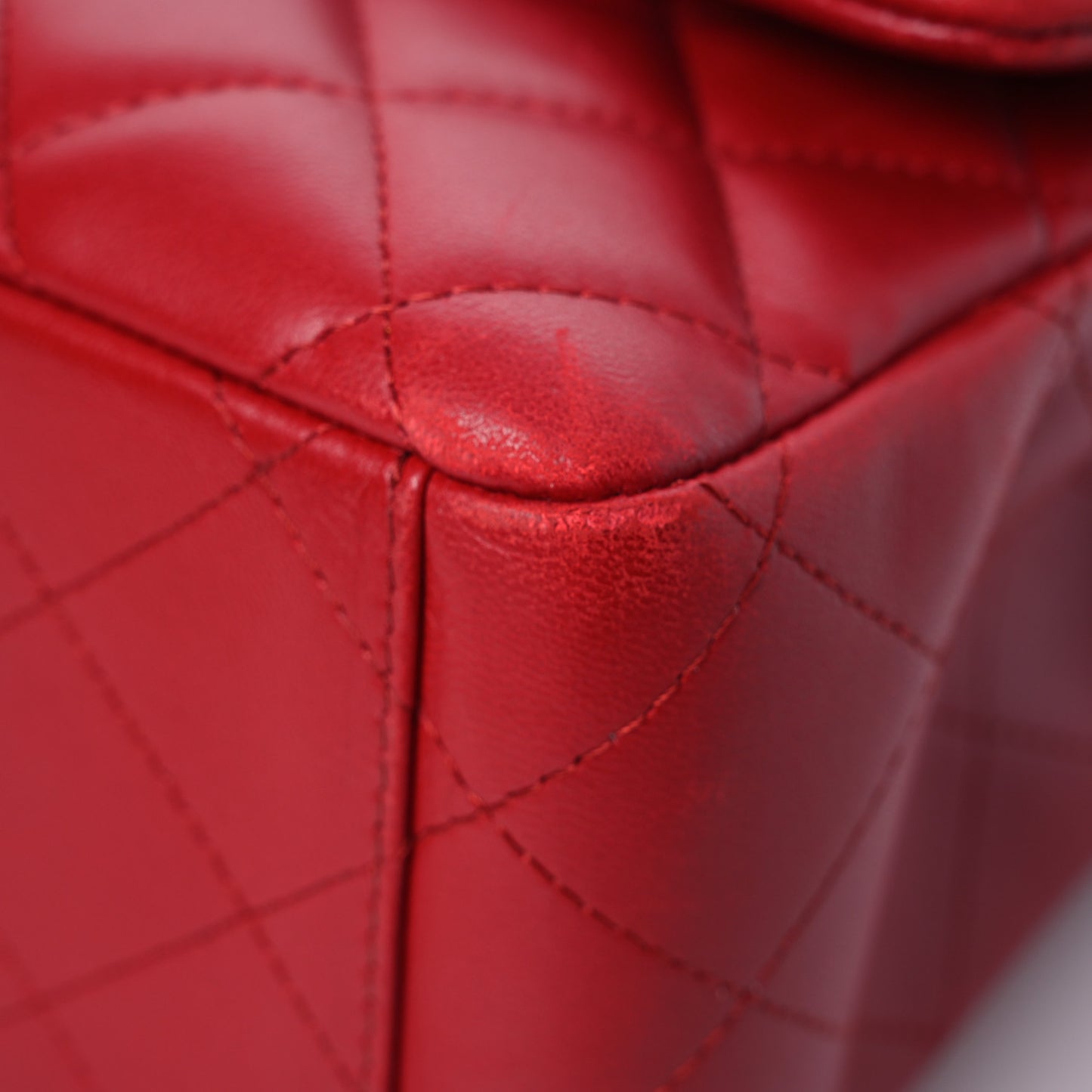 Lambskin Quilted Maxi Double Flap Red