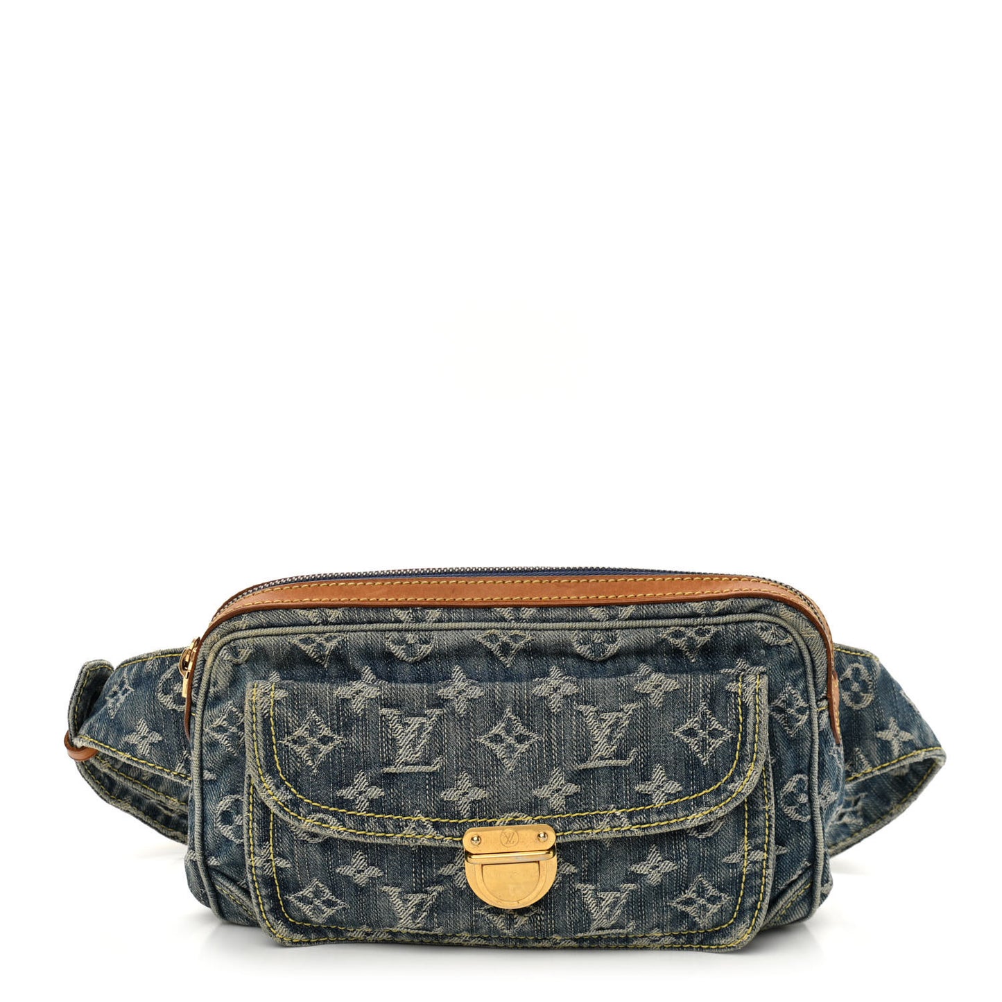 Monogram Denim Bum Bag Blue