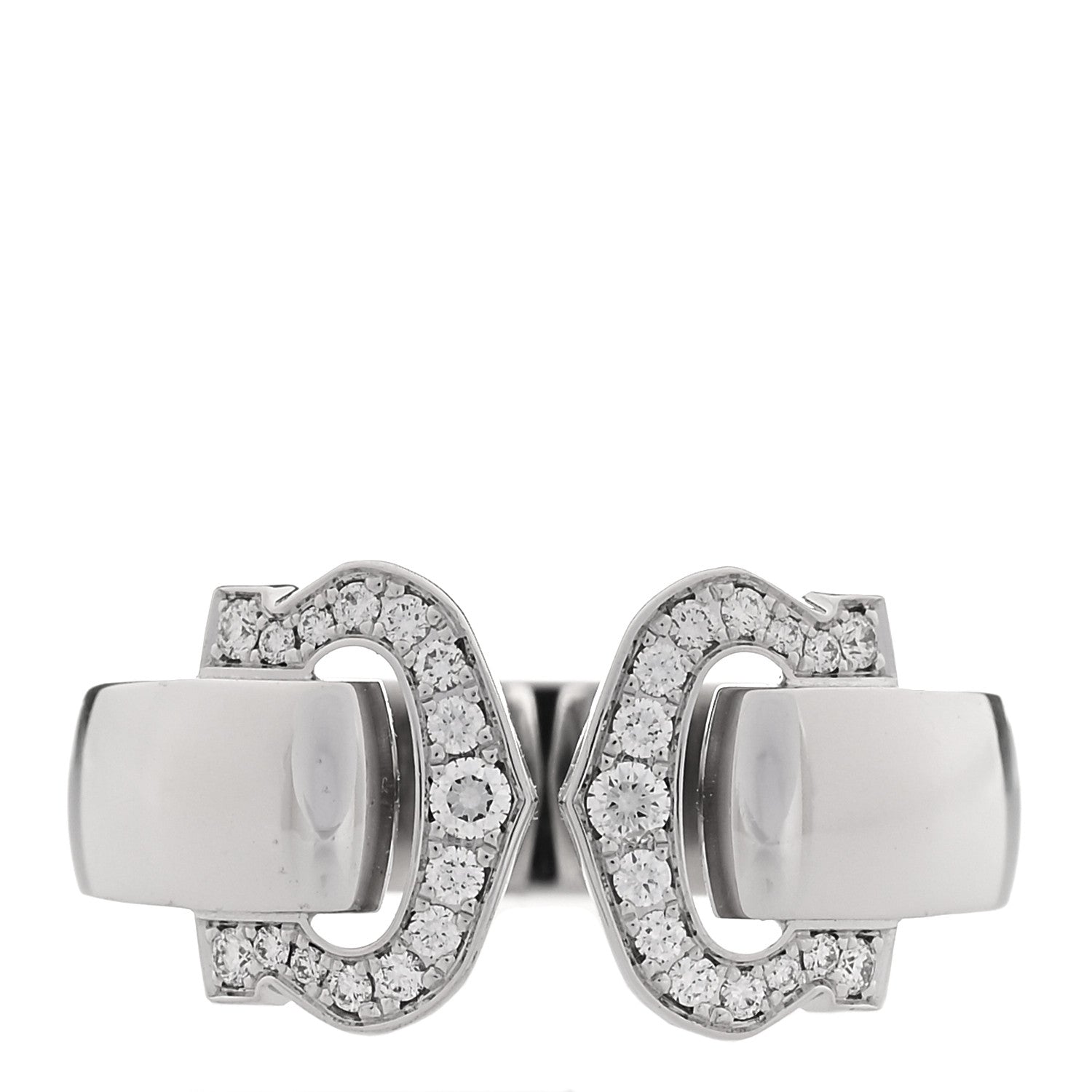 Cartier 18K White Gold Diamond C De Cartier Ring 51 5.75 1 of 4