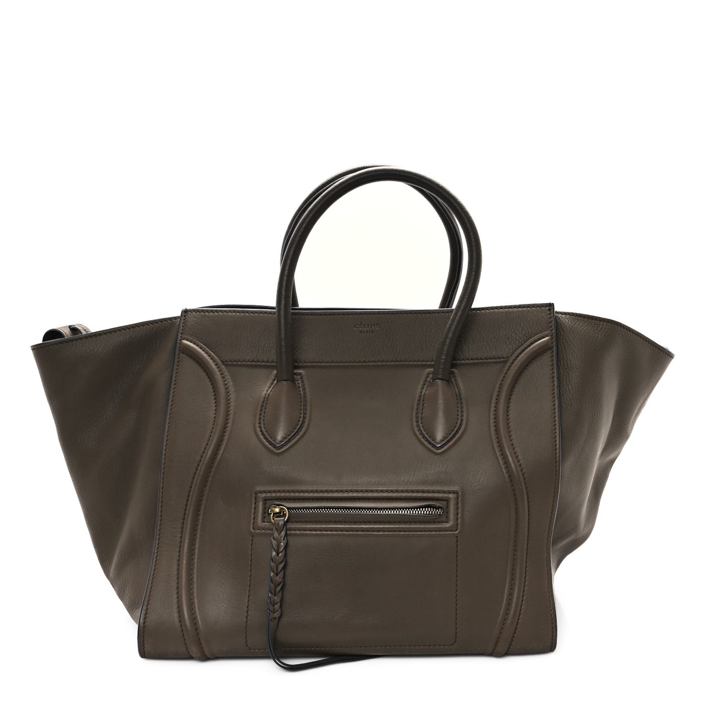 Smooth Calfskin Medium Phantom Luggage Khaki Cobalt Trim