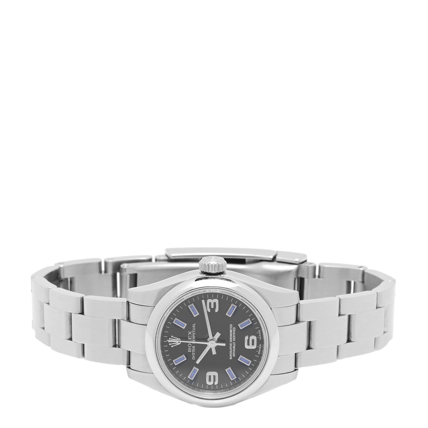 Stainless Steel 26mm Oyster Perpetual Watch Black 176200