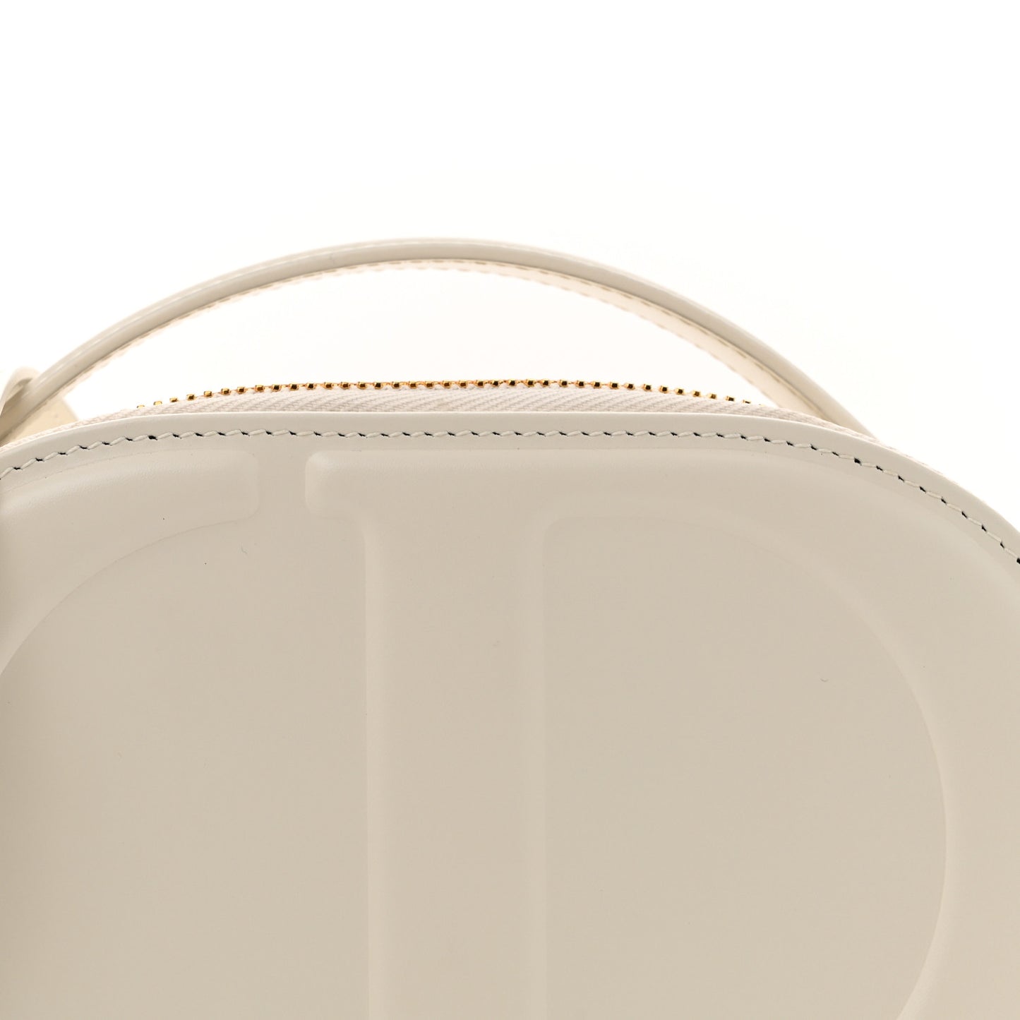 Calfskin CD Signature Oval Crossbody Camera Bag Latte