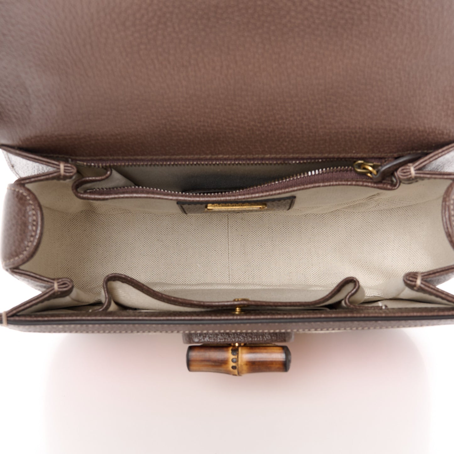Canvas Calfskin 100 Centennial Music Medium Bamboo 1947 Top Handle Bag Multicolor