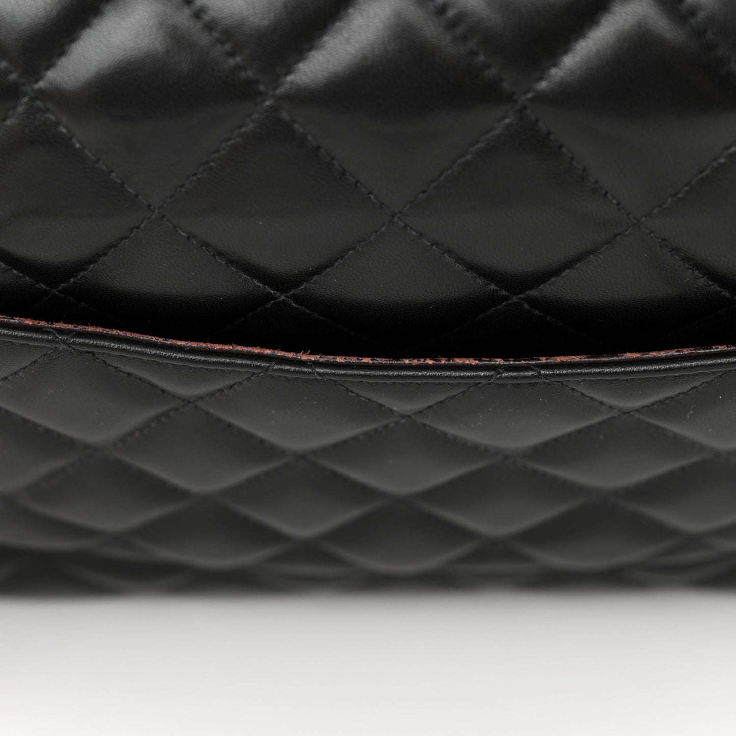 Lambskin Quilted Jumbo Double Flap Black