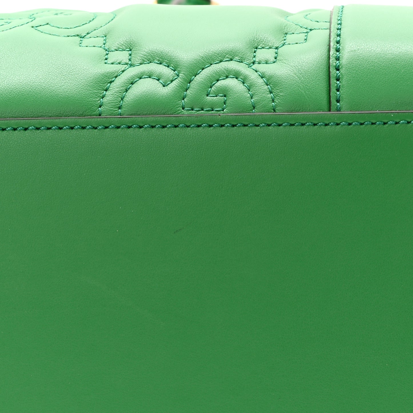 Calfskin GG Matelasse Tote Bag Bright Green