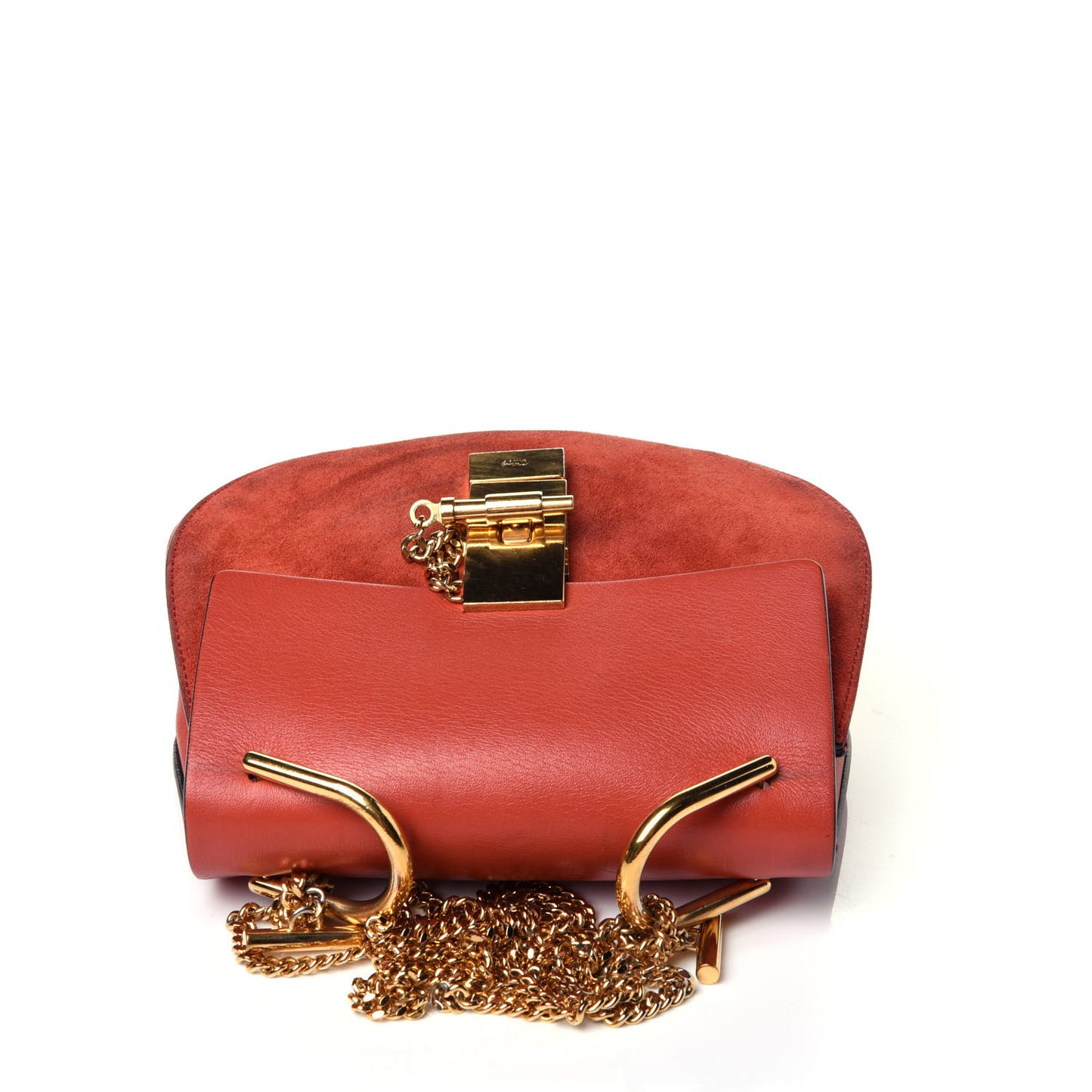 Lambskin Suede Calfskin Mini Drew Shoulder Bag Poppy