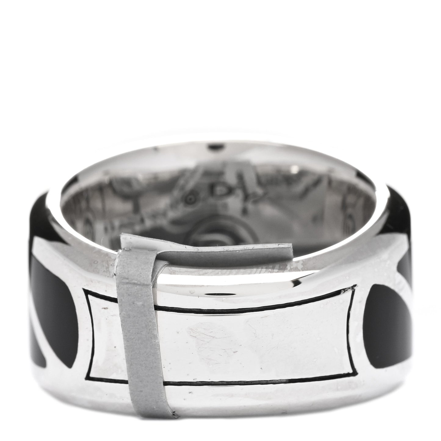 Sterling Silver Black Onyx 16mm Graphic Cable Band Ring 63 10.25