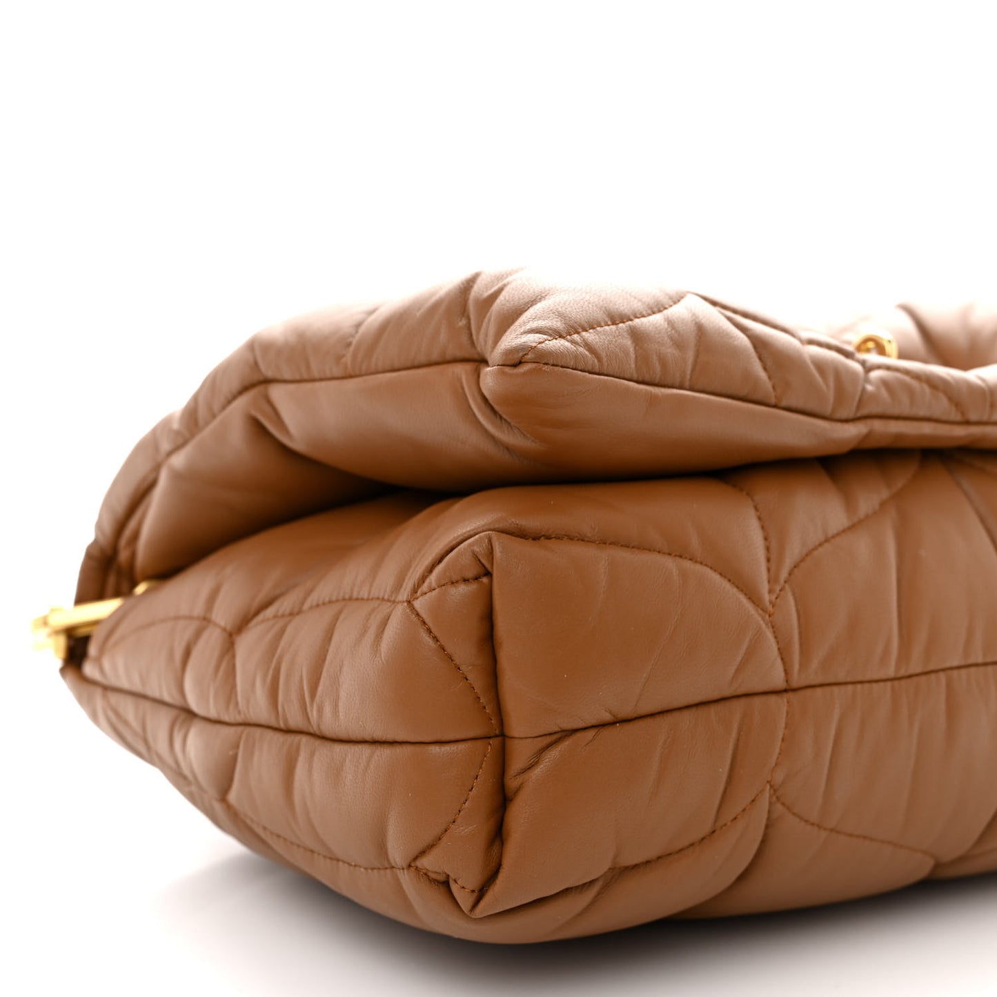 Nappa Pillow Quilted Little Softie Bag Tobacco Brown