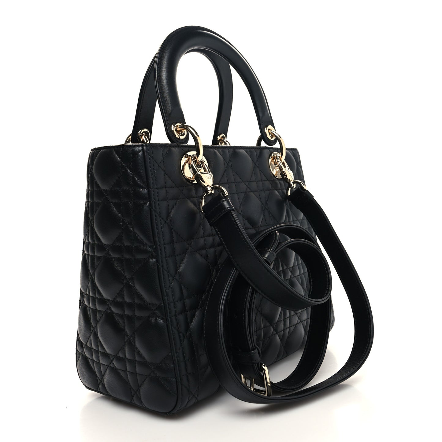 Lambskin Cannage Medium Lady Dior Black