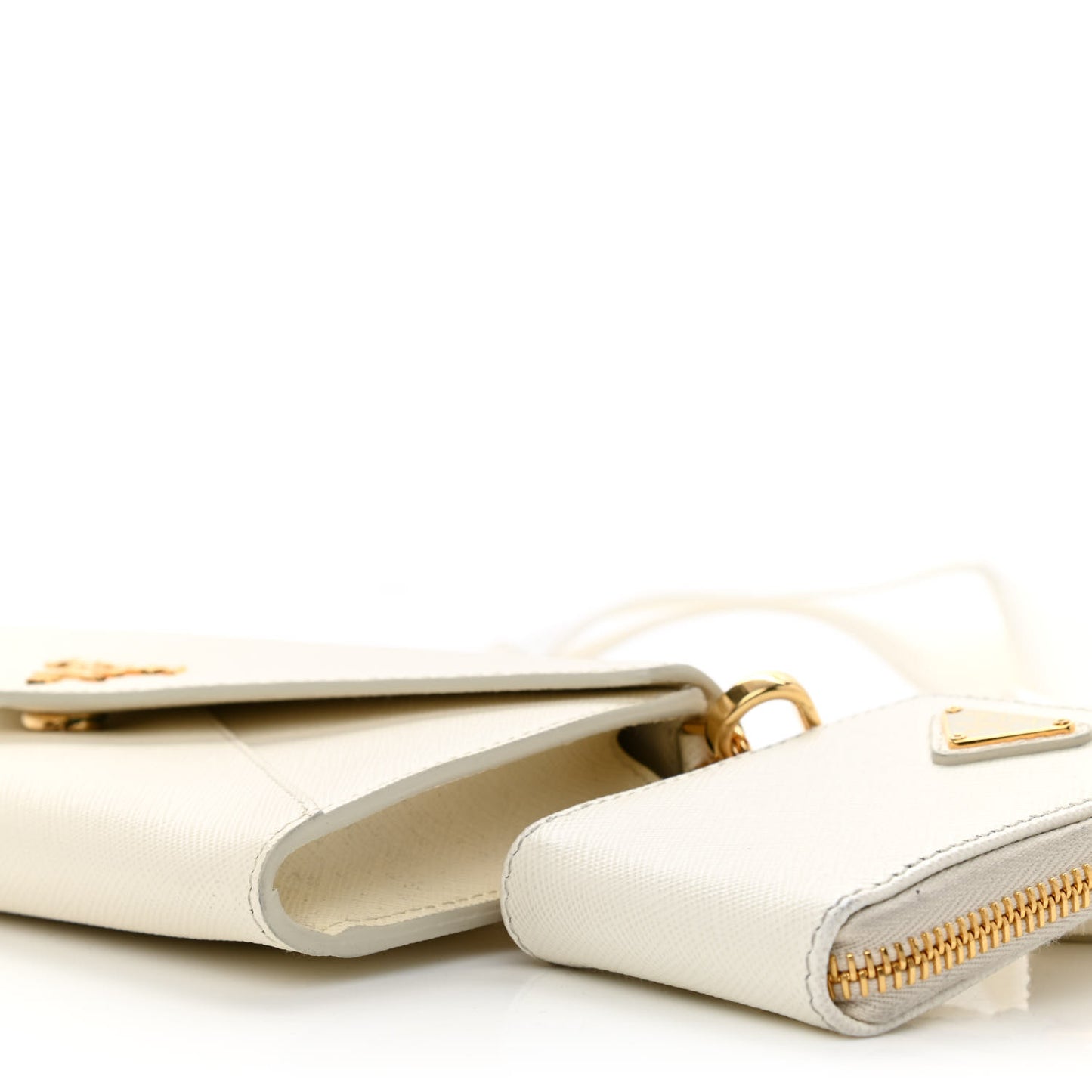 Saffiano City Calf Mini Envelope Bag White