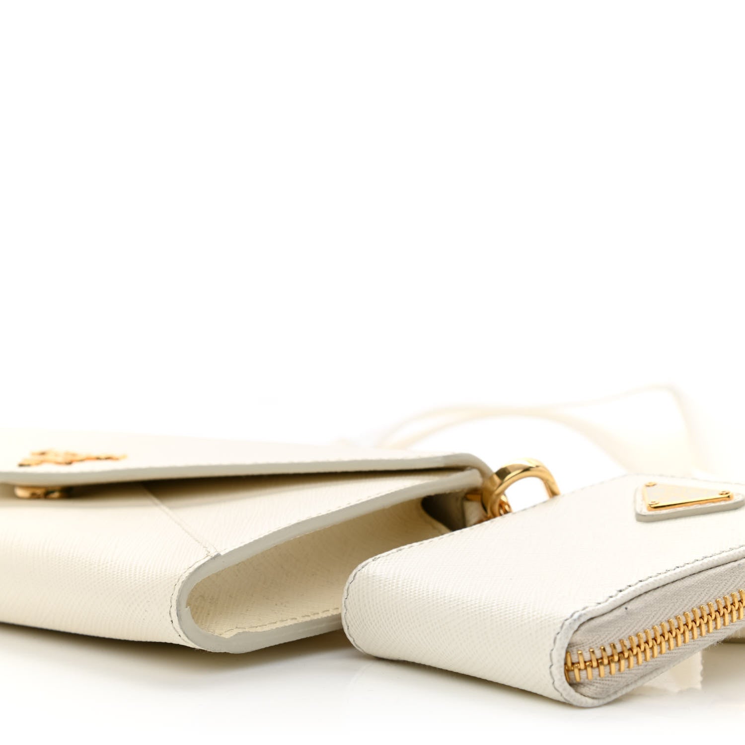 Prada Saffiano City Calf Mini Envelope Bag White 9 of 9
