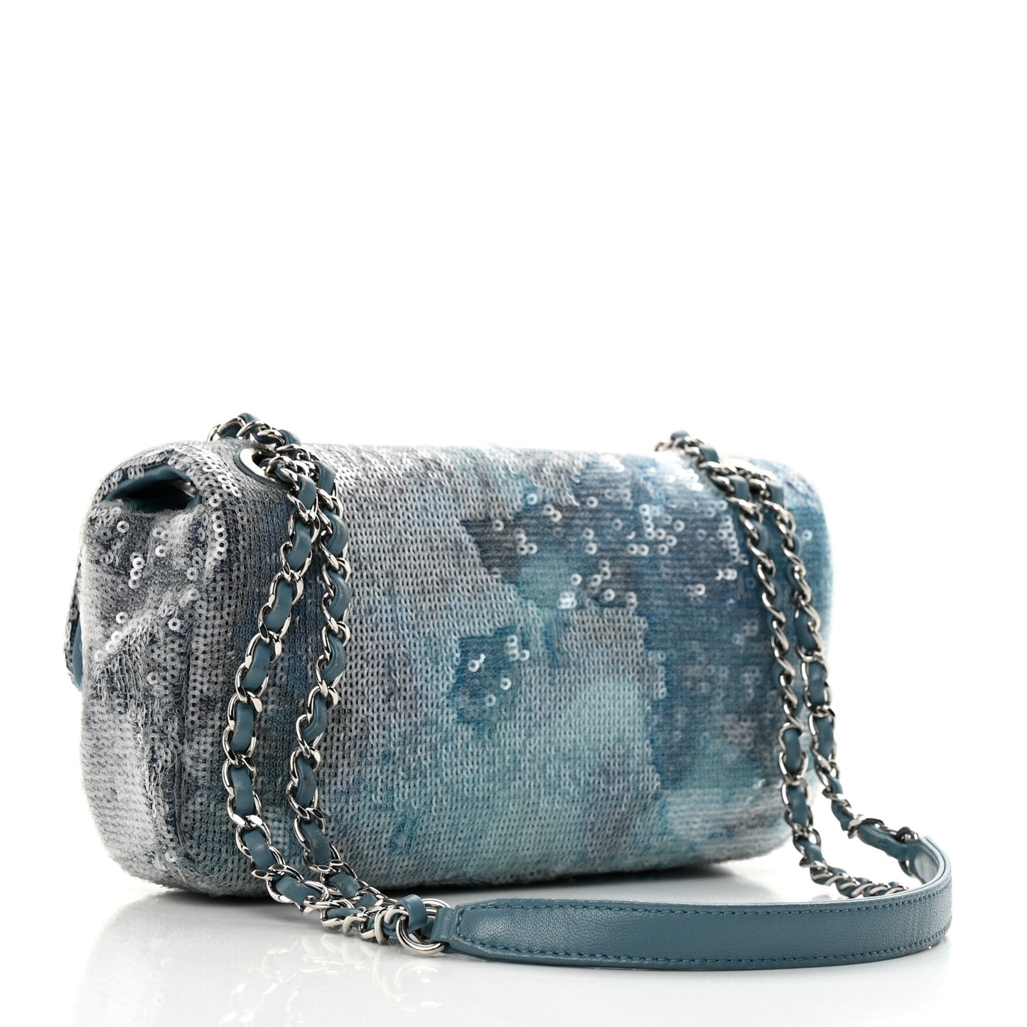 Sequin Mini Waterfall Flap Light Blue