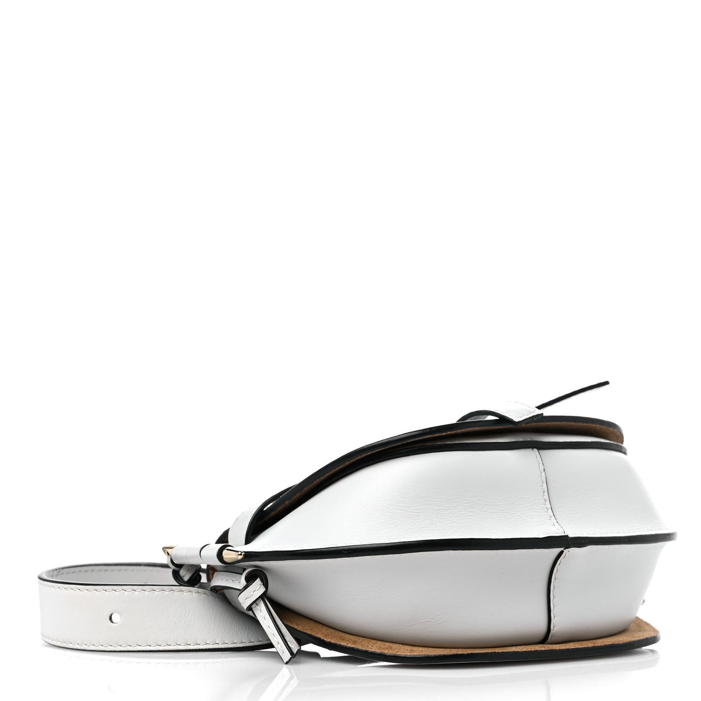 Calfskin Mini Gate Belt Bag White
