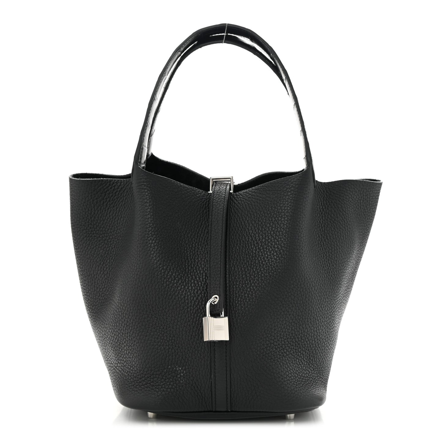 Taurillon Clemence Matte Alligator Picotin Lock Touch 22 MM Black