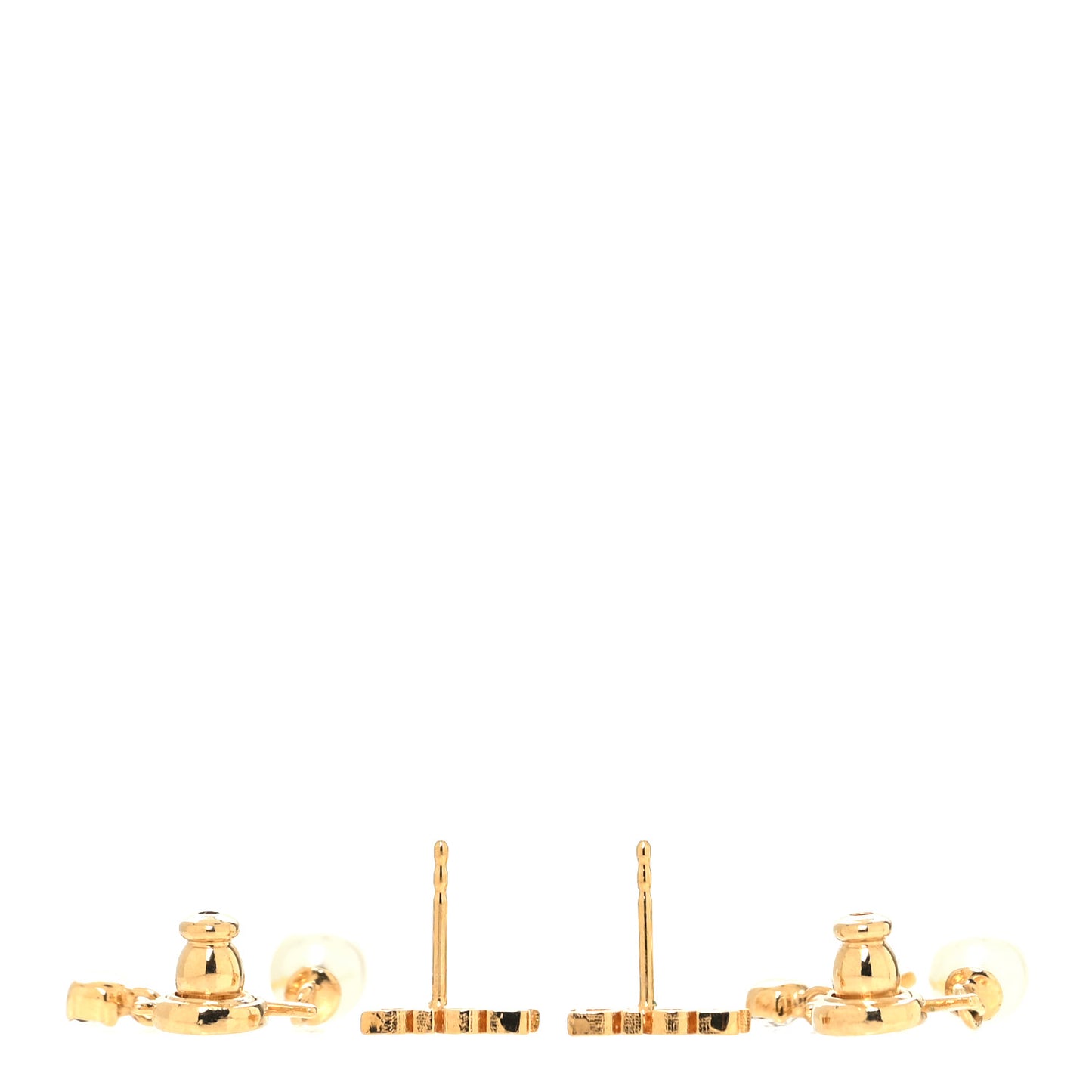 Pearl Crystal Dio(r)evolution Earrings Aged Gold