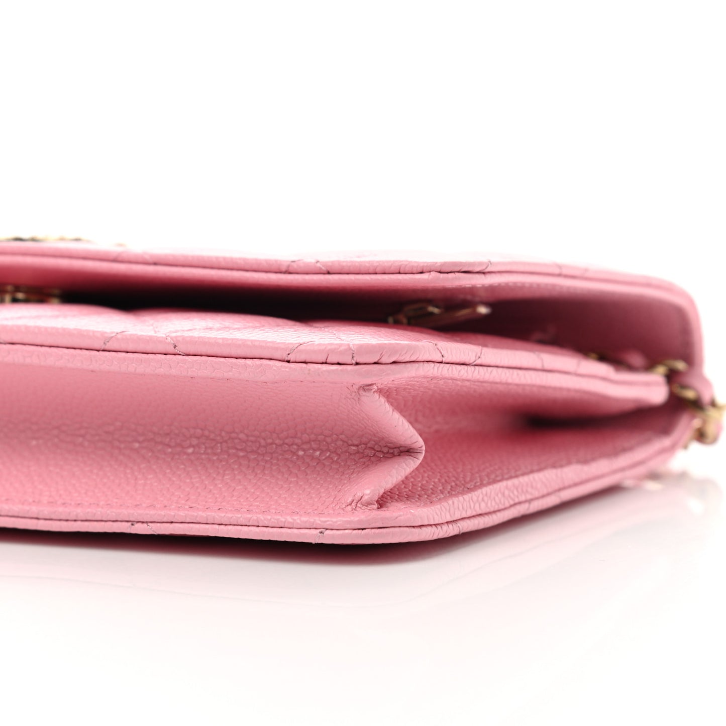 Caviar Quilted Chain CC Wallet On Chain WOC Pink