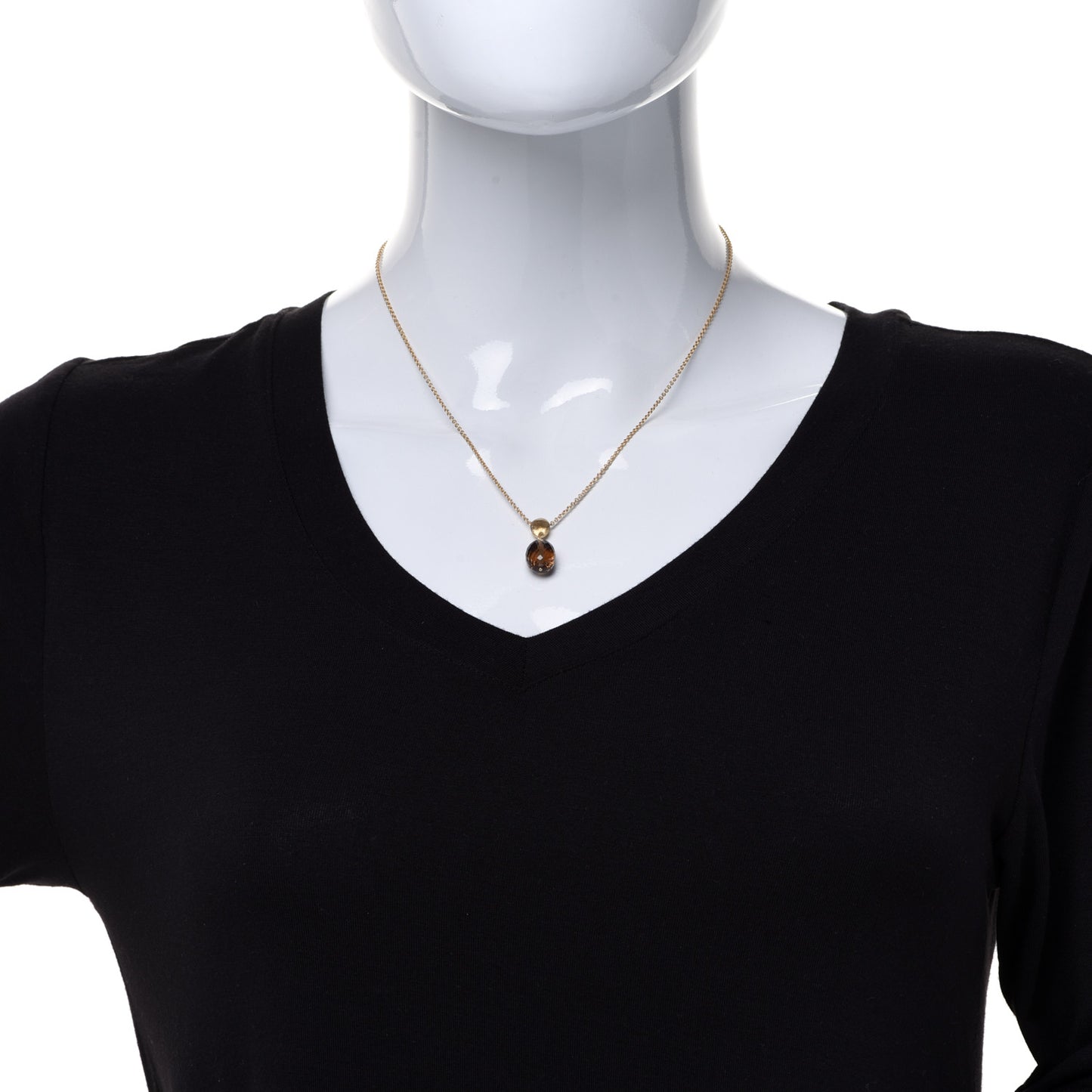 18K Yellow Gold Smoky Quartz Siviglia Pendant Necklace