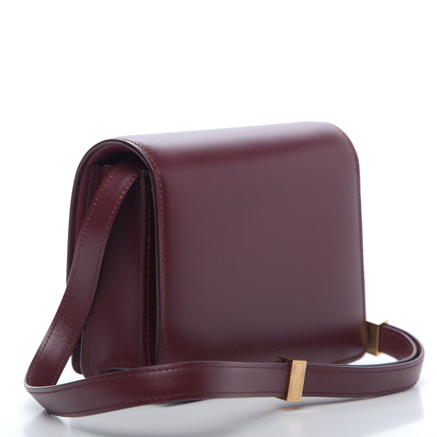 Box Calfskin Small Classic Box Flap Bag Burgundy
