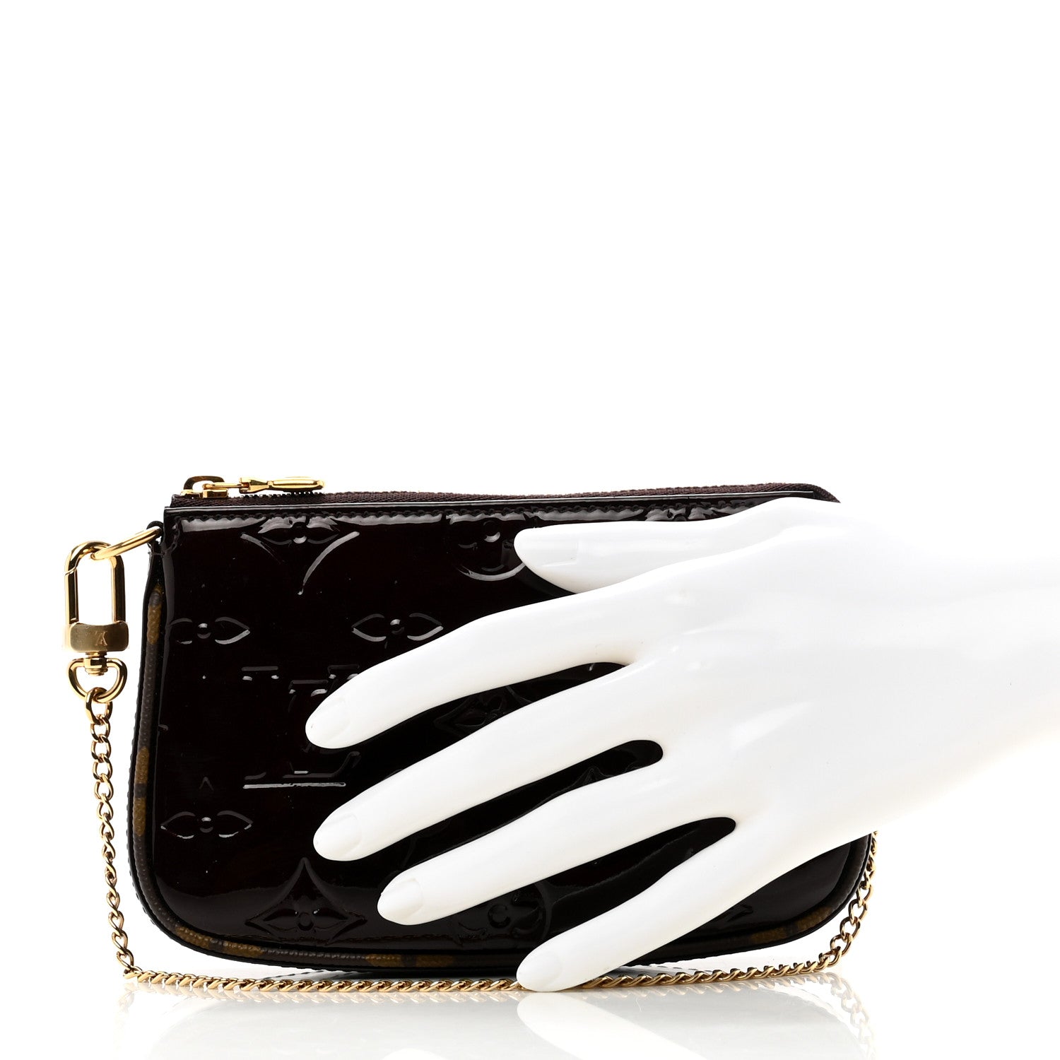Louis Vuitton Vernis Monogram Mini Pochette Accessories Amarante 2 of 6