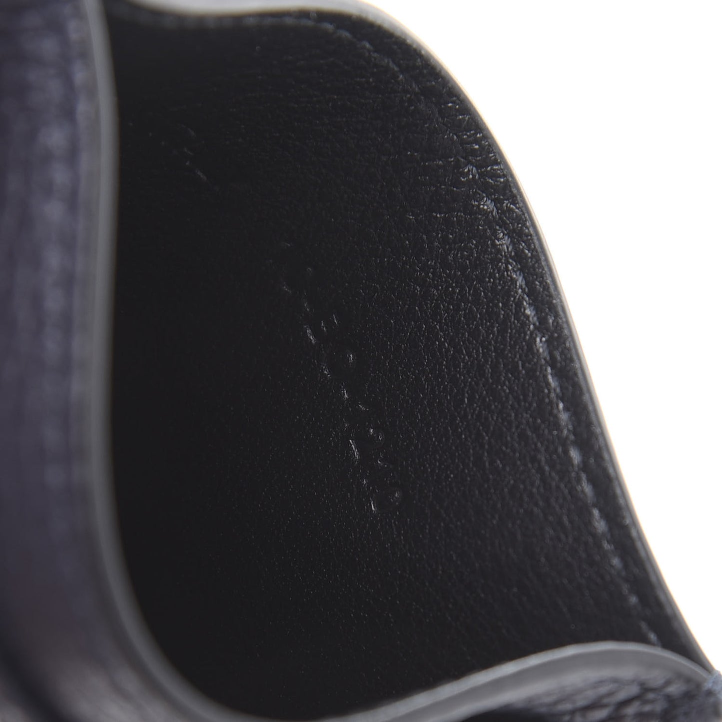X SHAWN STUSSY Grained Calfskin Ox Head Card Holder Navy Blue
