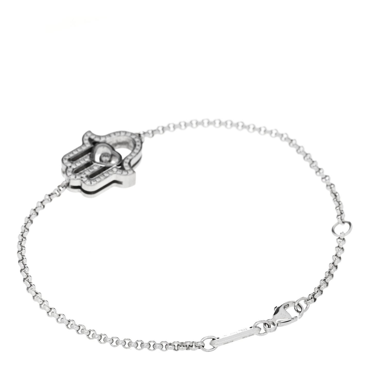 18K White Gold Diamond Happy Diamonds Hamsa Bracelet