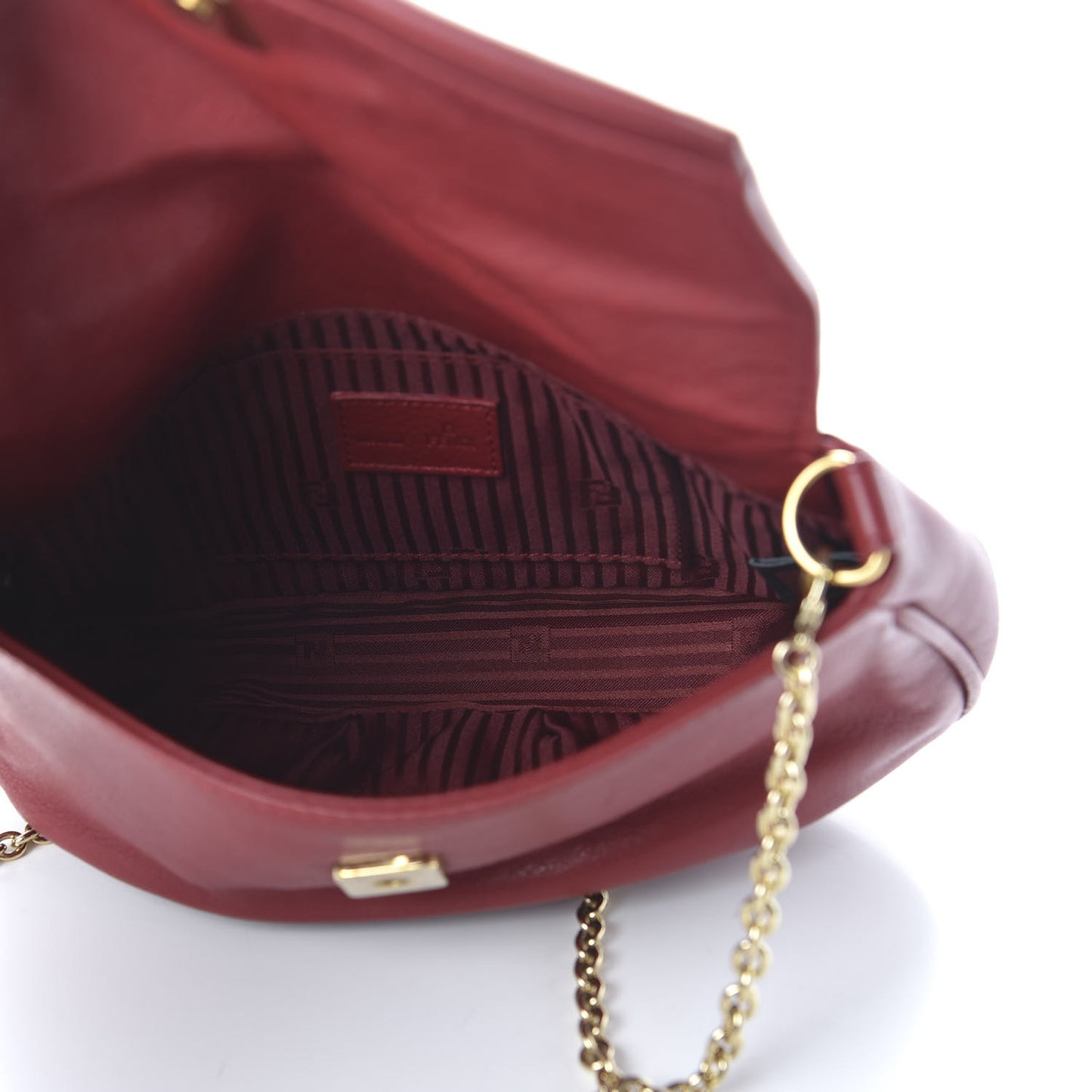 Vitello Flamingo Fendista Pouchette Crossbody Red