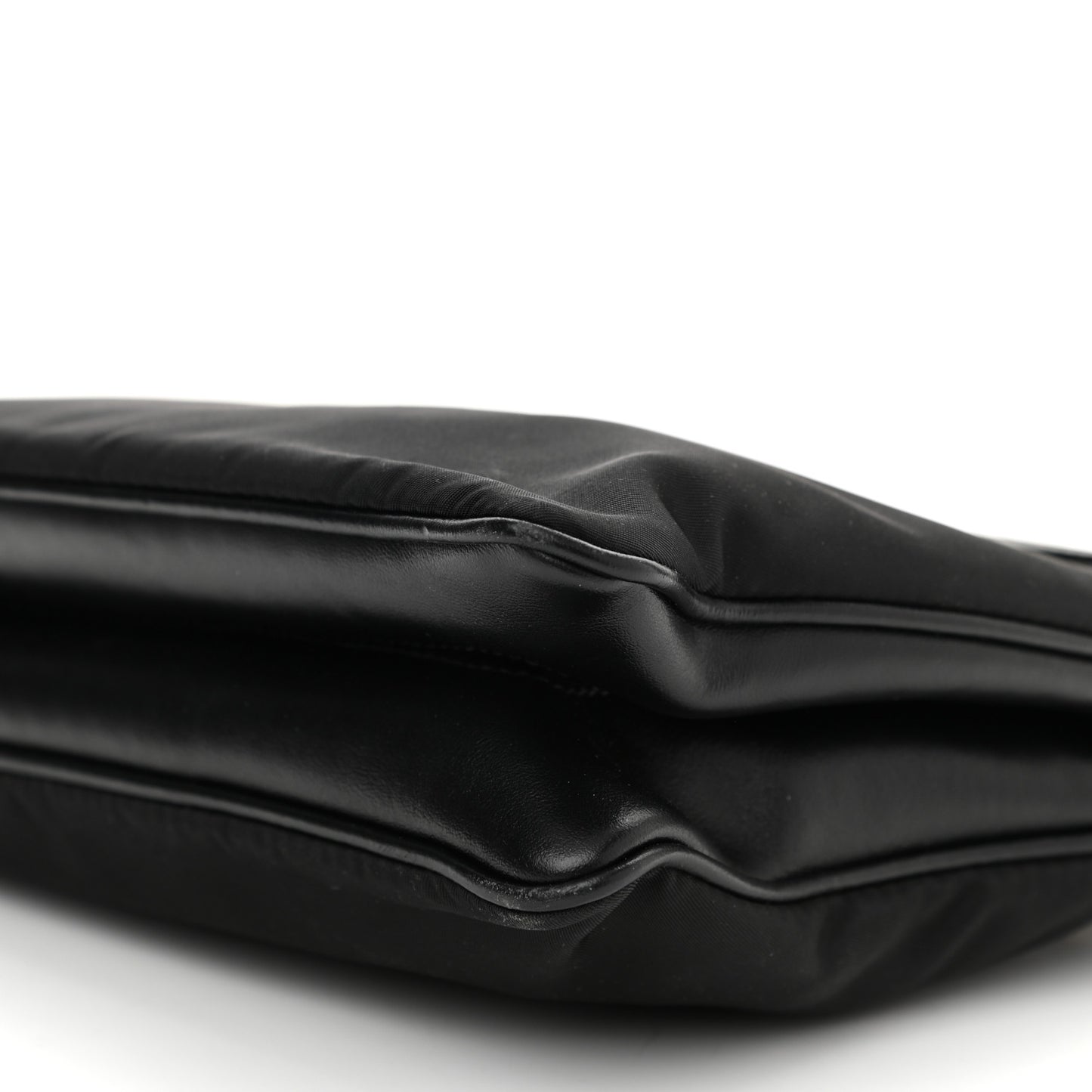 Tessuto Nylon Soft Calf Double Zip Crossbody Bag Black