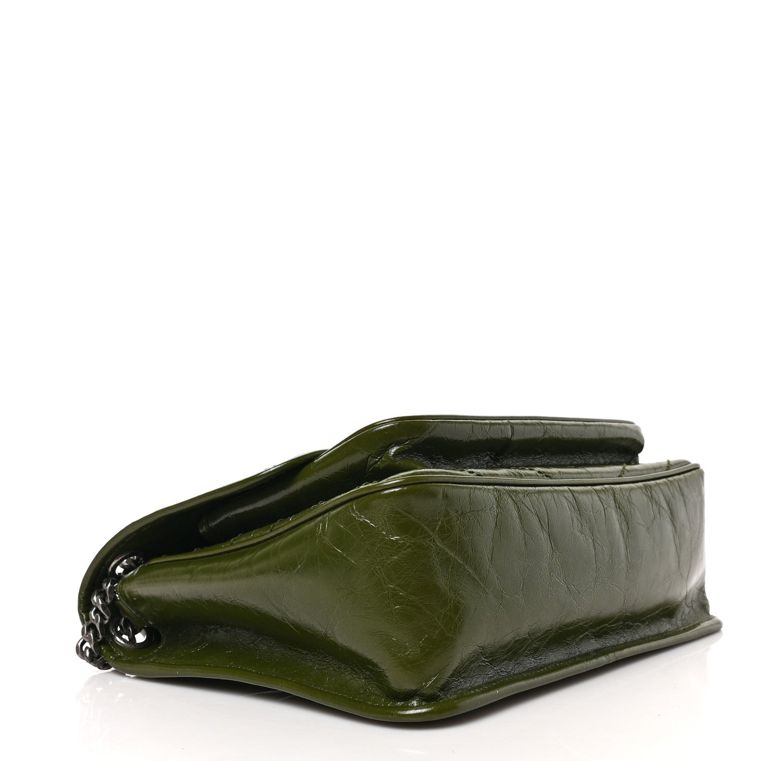 Saint Laurent Crinkled Calfskin Matelasse Monogram Medium Niki Chain Satchel Dark Pine 4 of 8