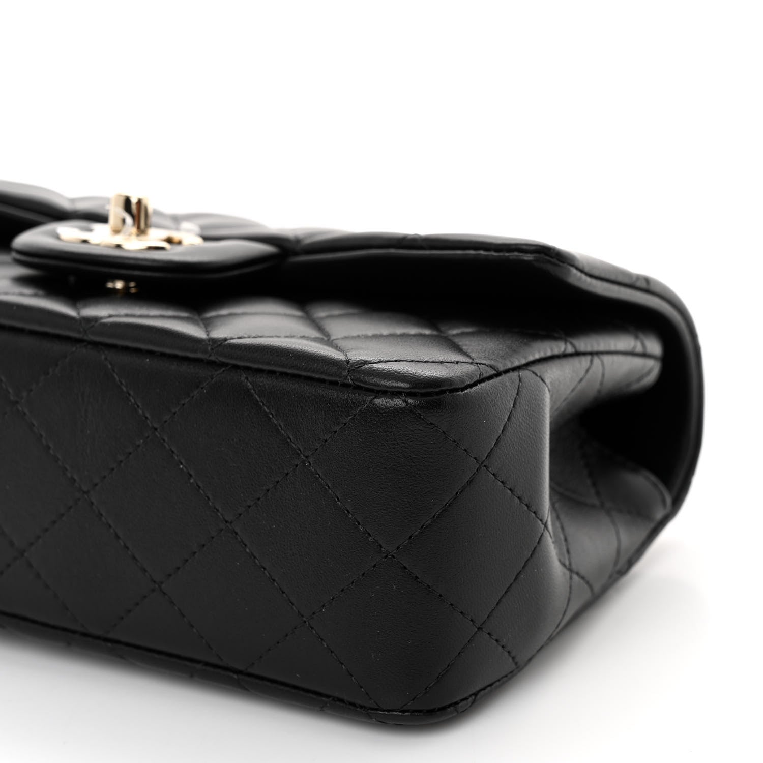 Chanel Lambskin Quilted Mini Top Handle Rectangular Flap Black 10 of 10