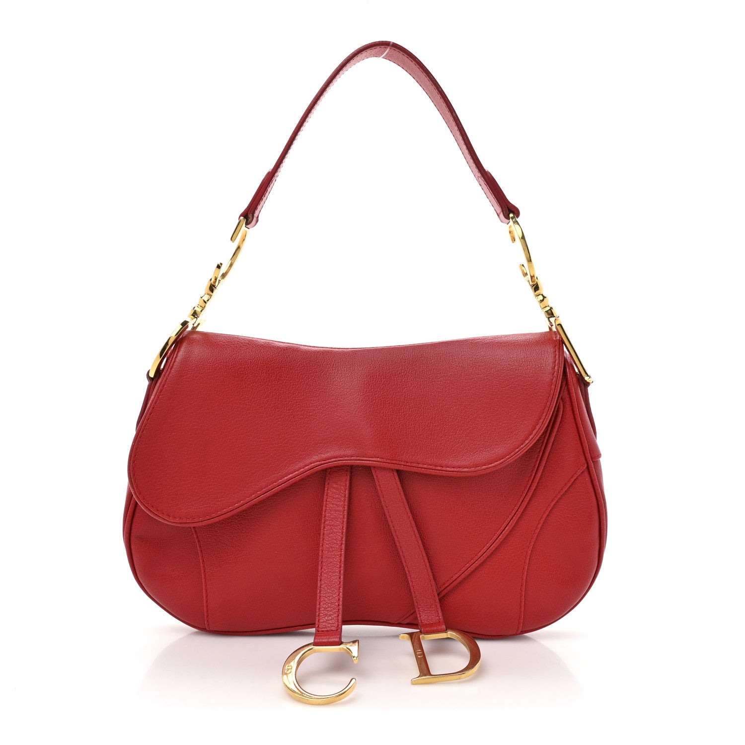 Christian Dior Calfskin Double Saddle Bag Red 1813134 – FASHIONPHILE