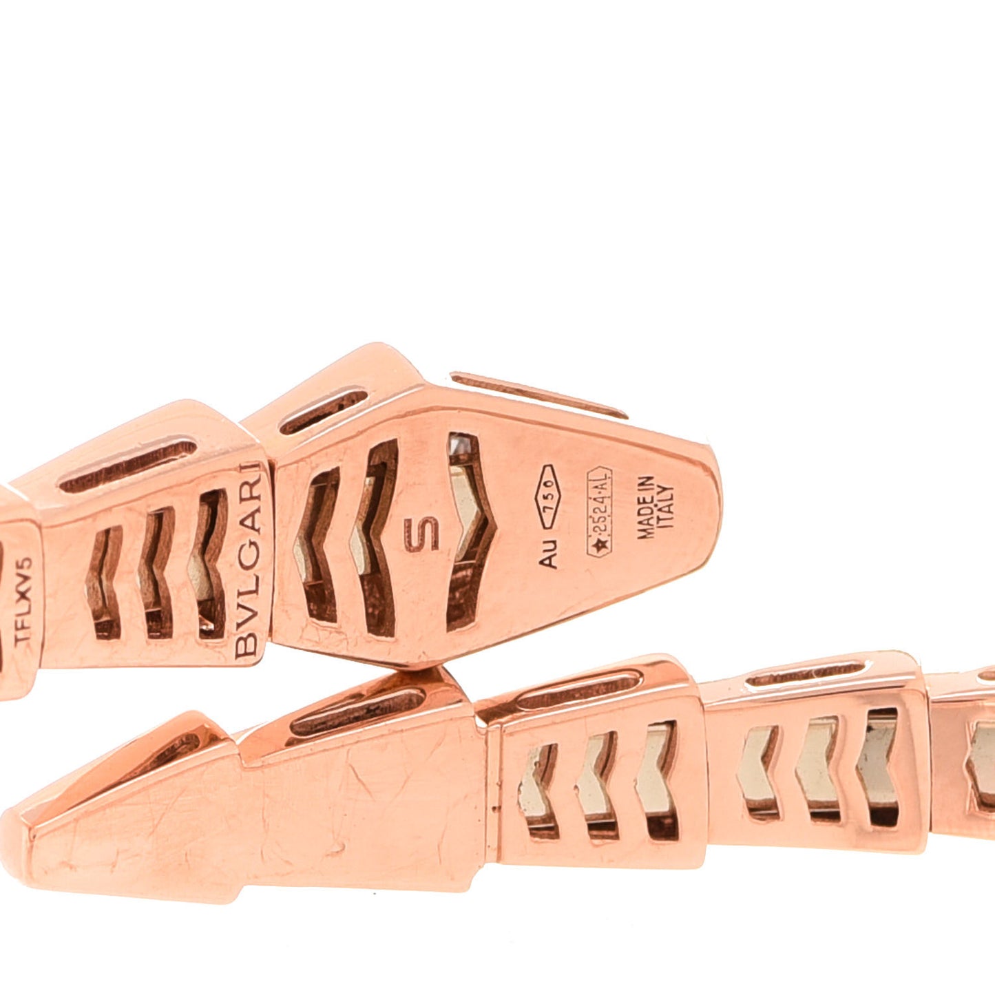 18K Rose Gold Diamond Serpenti Viper Bracelet S