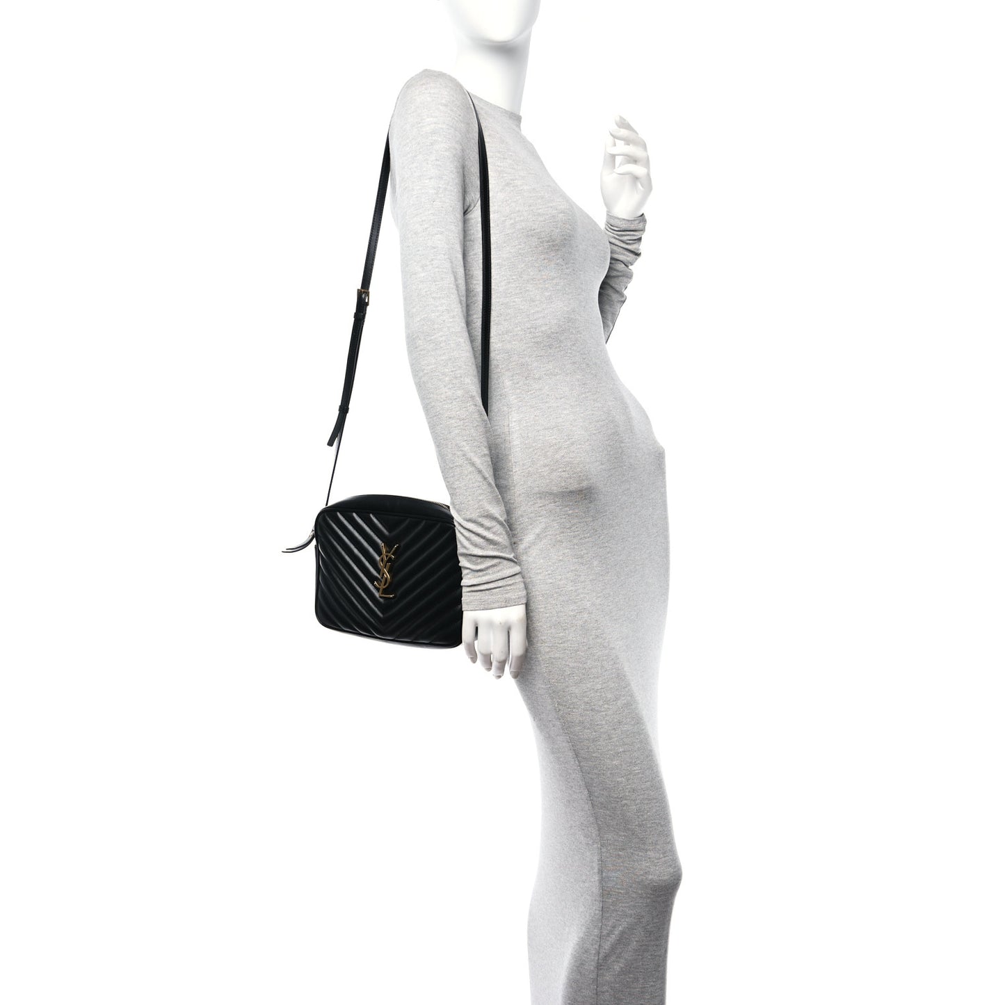 Calfskin Matelasse Monogram Lou Camera Bag Black