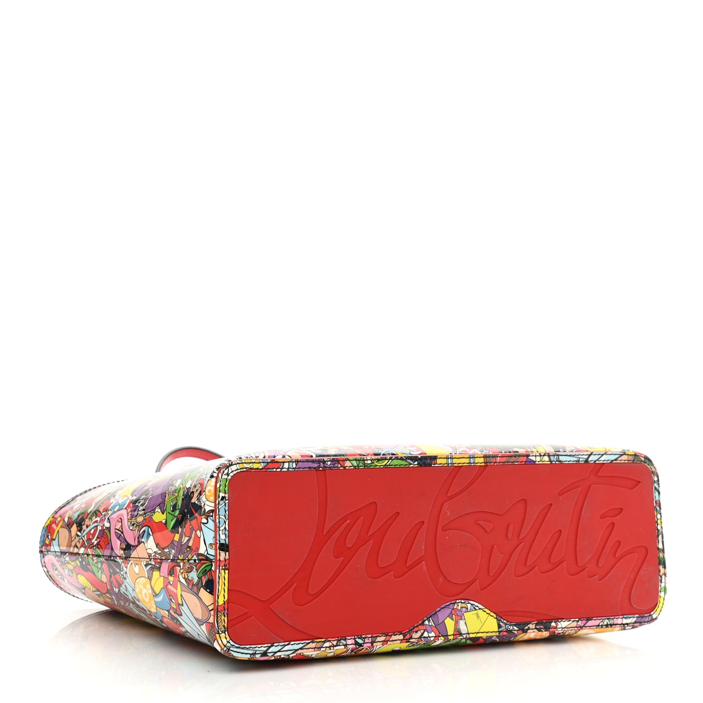 Patent Calfskin Small Super Loubi Print Cabata Tote Multicolor