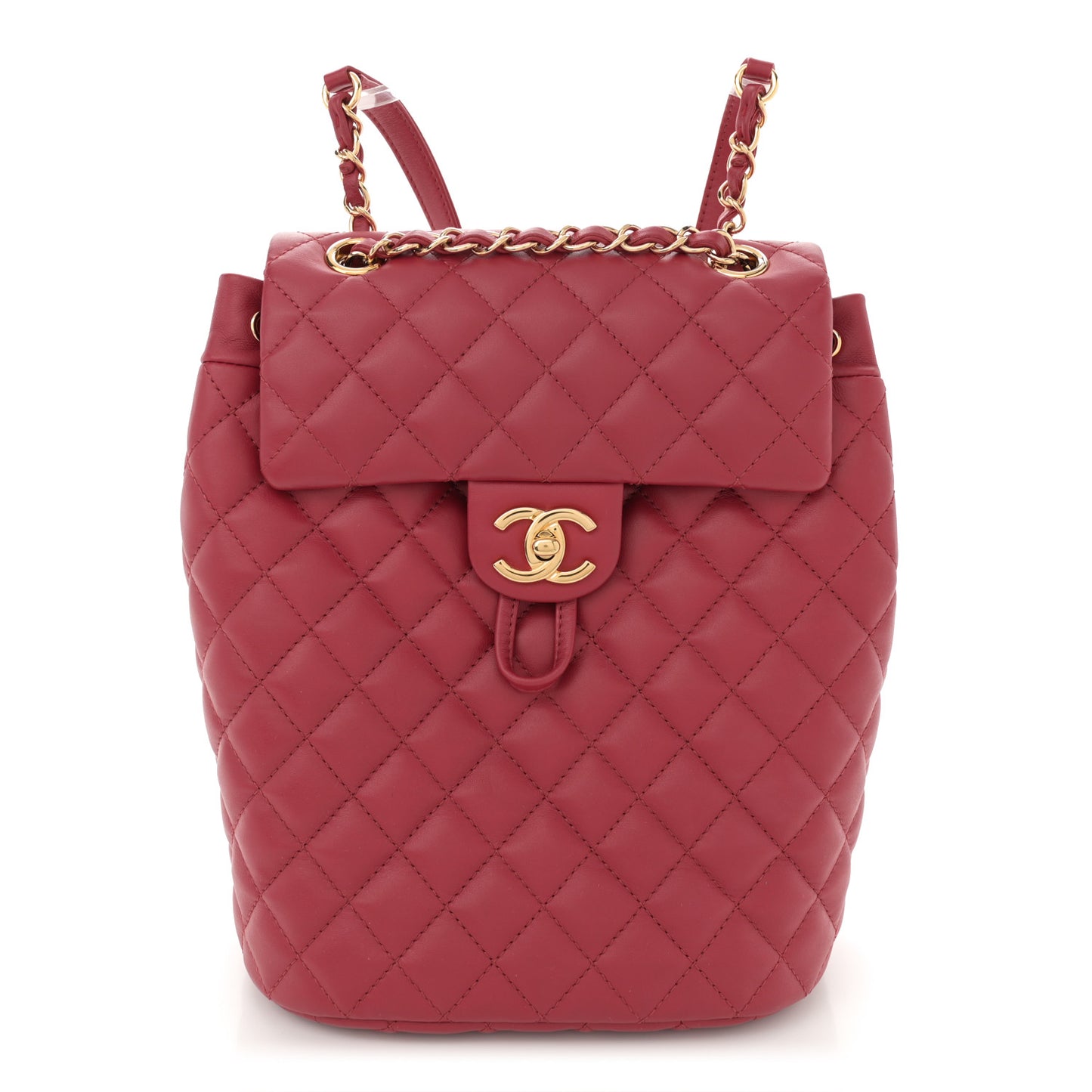 Lambskin Quilted Small Urban Spirit Backpack Red