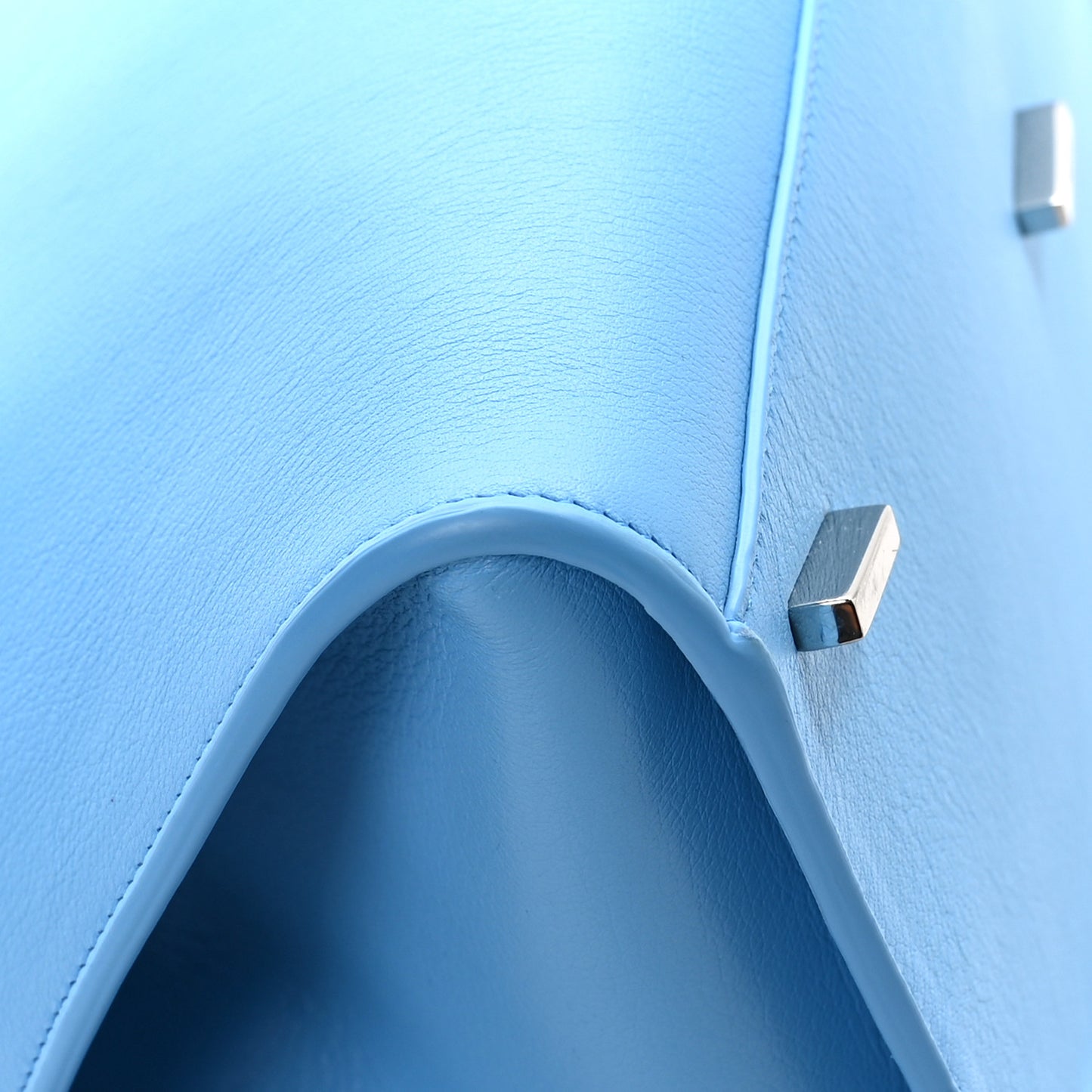Natural Grain Calfskin Small Hug Bag Light Blue
