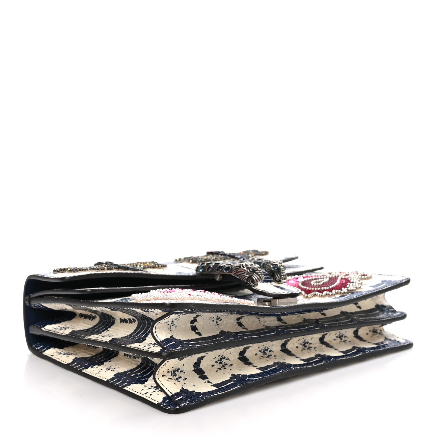 Snakeskin Dragonfly Medium Dionysus Shoulder Bag Blue