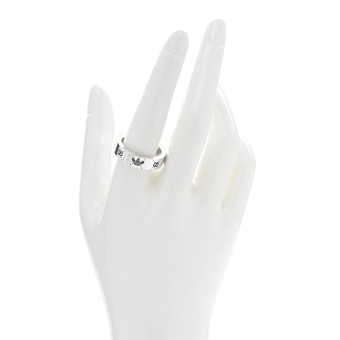 X ADIDAS Sterling Silver Trefoil GG Monogram Band Ring 61 9.75