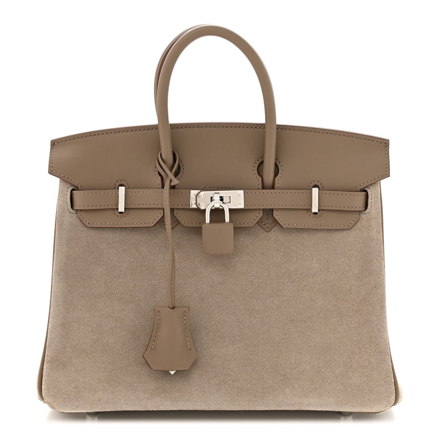 Veau Doblis Swift Grizzly Birkin 25 Gris Caillou Etoupe