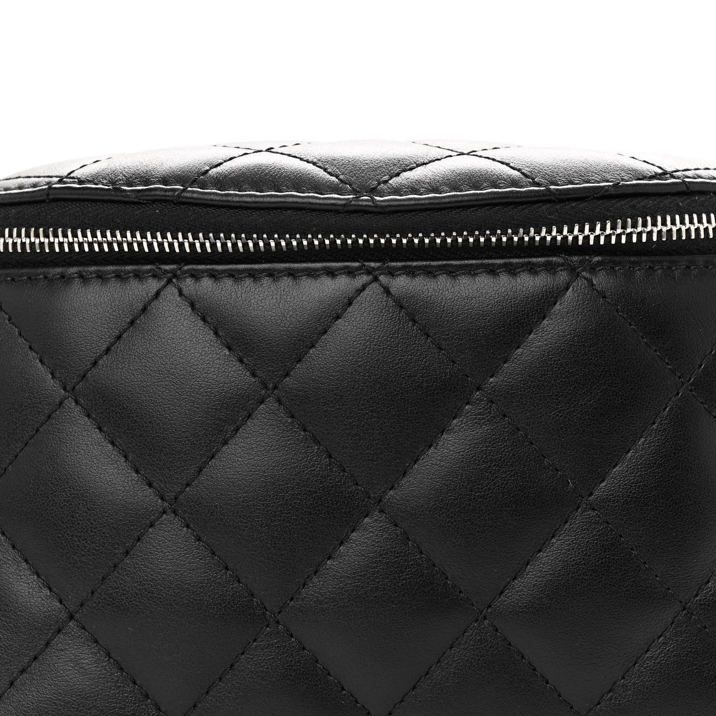 Calfskin Quilted Waist Belt Bag Black