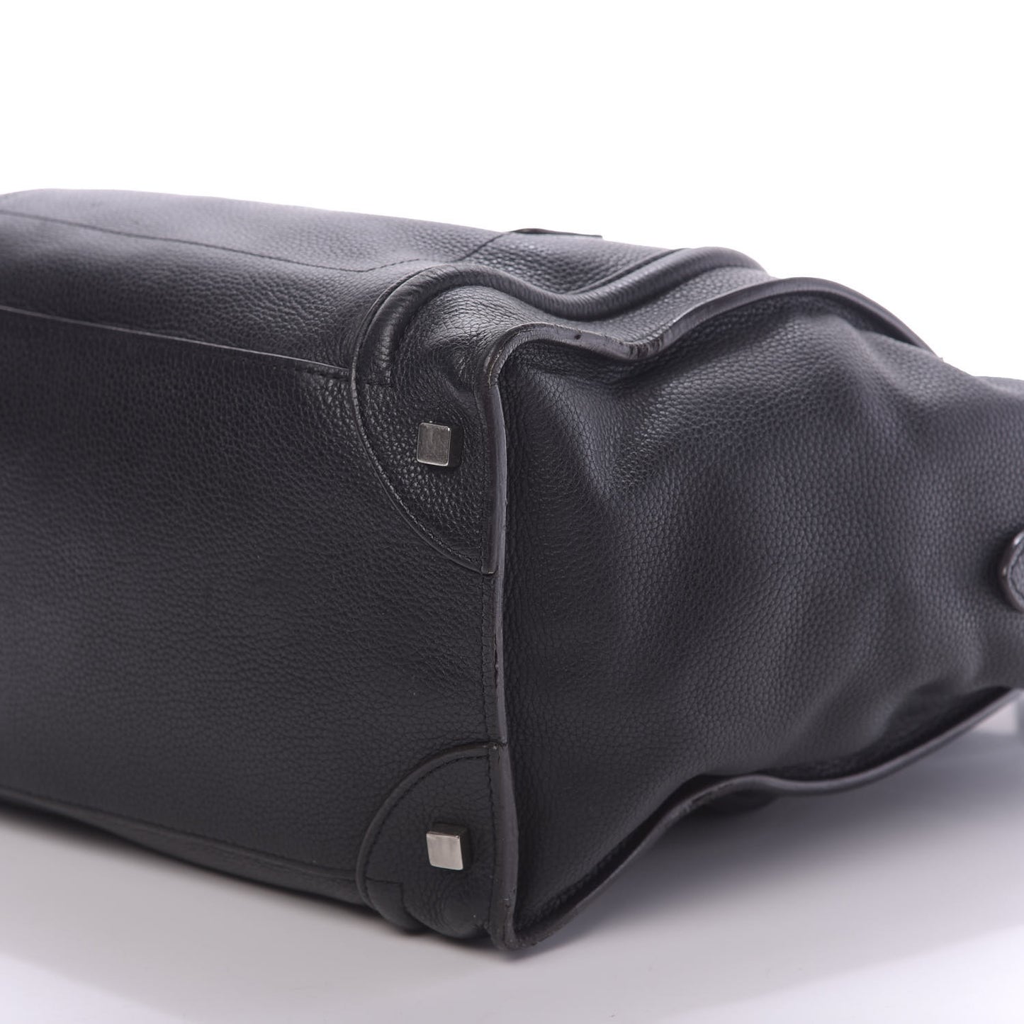 Drummed Calfskin Mini Luggage Black