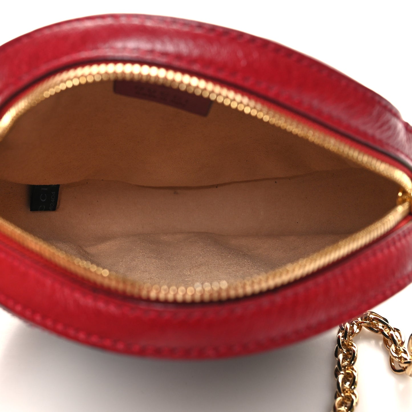 Suede Patent Web Mini Ophidia Round Shoulder Bag Hibiscus Red Navy