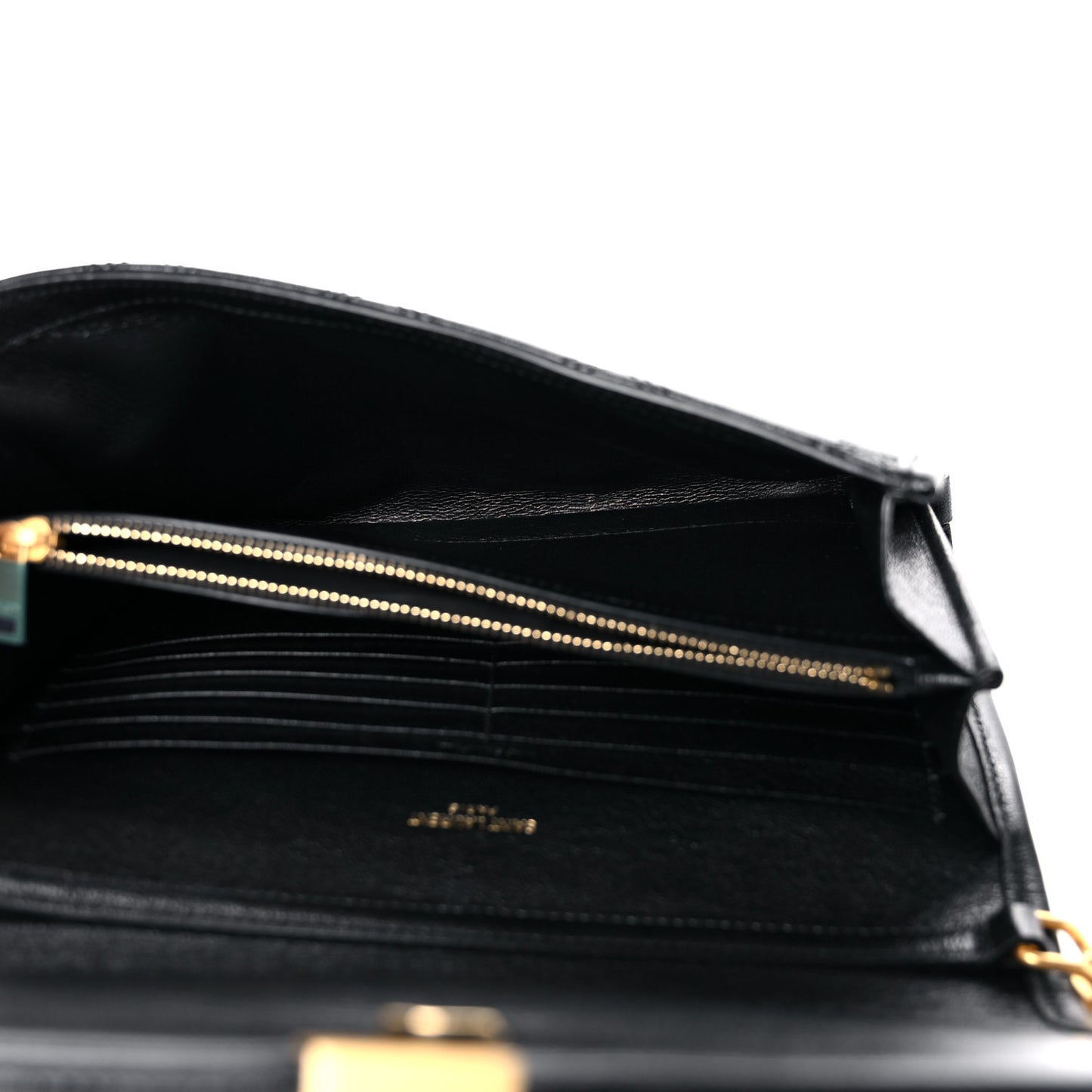 Lambskin Diamond Quilted Becky Chain Wallet Black